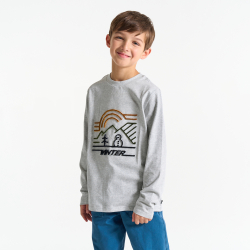 تيشيرت مزين برسمة باللون الرمادي للأولاد